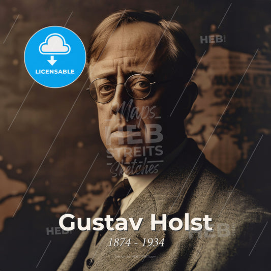 Gustav Holst, 1874 - 1934, British composer - A Man In A Suit And Tie Print Template
