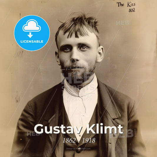 Gustav Klimt, 1862 - 1918, Austrian symbolist painter - A Man In A Suit Print Template