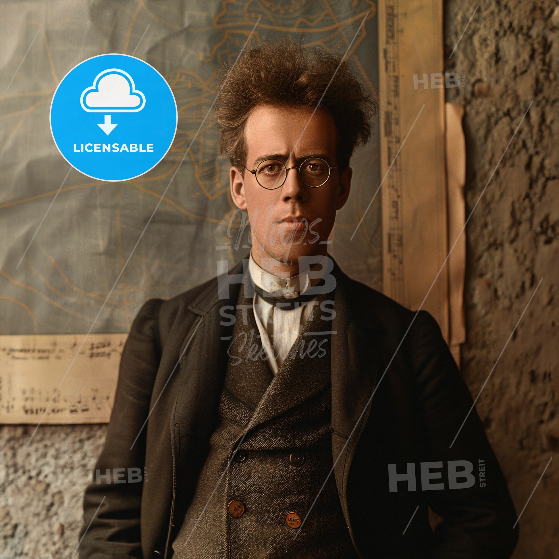 Gustav Mahler, 1860 - 1911, Austrian composer - A Man In A Suit And Glasses