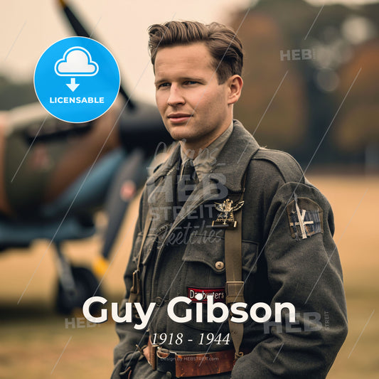Guy Gibson, 1918 - 1944, British RAF officer - A Man In A Uniform Print Template