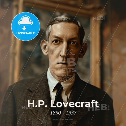 H.P. Lovecraft, 1890 - 1937, American writer - A Man In A Suit And Tie Print Template