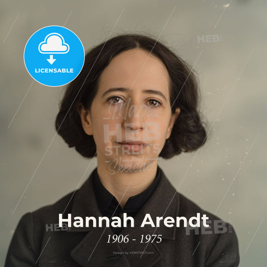 Hannah Arendt, 1906 - 1975, German-American philosopher and educator - A Woman With Dark Hair Wearing A Black Coat Print Template