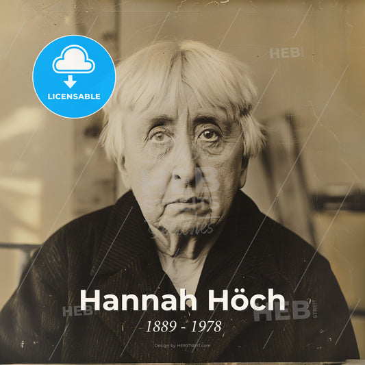 Hannah Höch, 1889 - 1978, German Dada artist - An Old Woman With Grey Hair Print Template