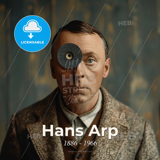 Hans Arp, 1886 - 1966, French-German sculptor - A Man With A Half-Eaten Eye Print Template