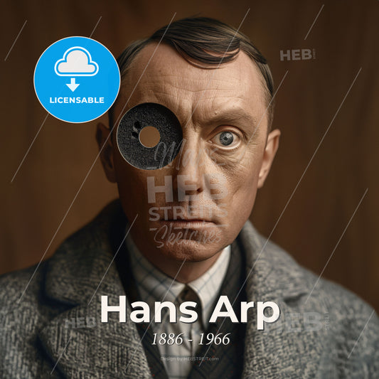 Hans Arp, 1886 - 1966, French-German sculptor - A Man With A Hole In His Eye Print Template