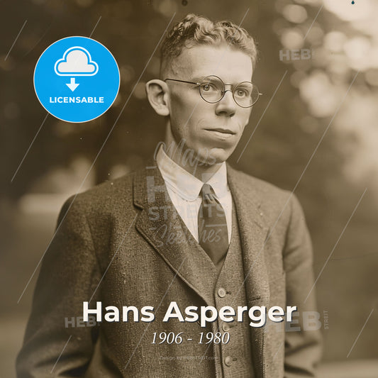 Hans Asperger, 1906 - 1980, Austrian pediatrician - A Man Wearing A Suit And Tie Print Template