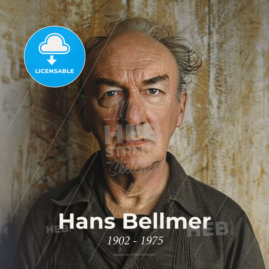 Hans Bellmer, 1902 - 1975, German artist - A Man In A Black Shirt Print Template