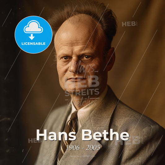 Hans Bethe, 1906 - 2005, German-American physicist - A Man In A Suit Print Template