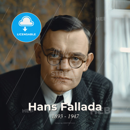 Hans Fallada, 1893 - 1947, German writer - A Man Wearing Glasses And A Suit Print Template