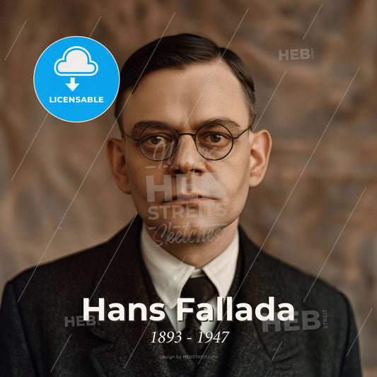 Hans Fallada, 1893 - 1947, German writer - A Man In A Suit And Tie Print Template
