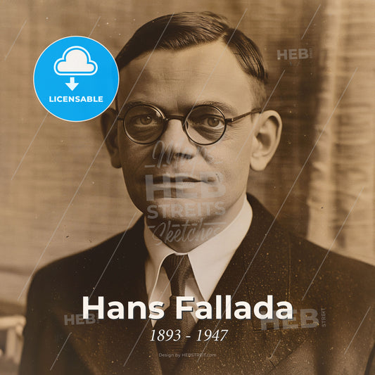 Hans Fallada, 1893 - 1947, German writer - A Man In A Suit And Tie Print Template