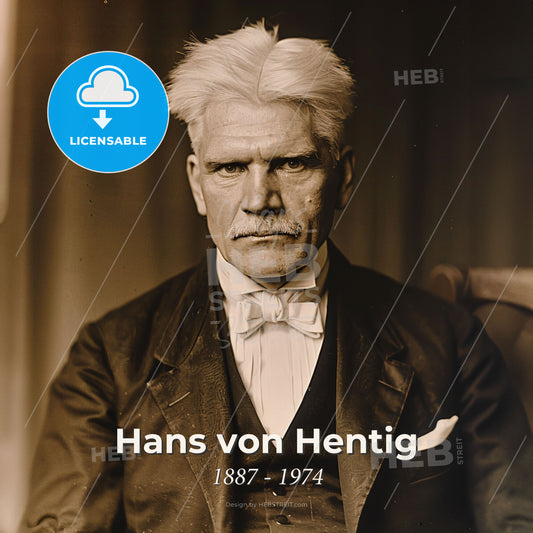 Hans von Hentig, 1887 - 1974, German criminologist - A Man With White Hair And A Mustache Print Template