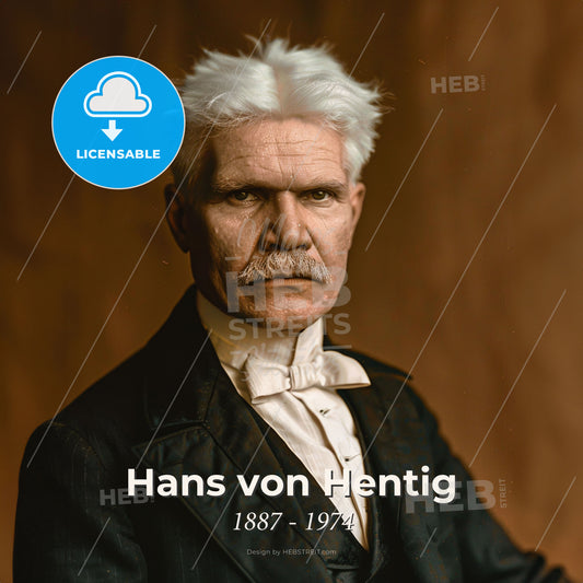 Hans von Hentig, 1887 - 1974, German criminologist - A Man In A Suit Print Template