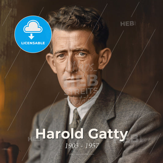 Harold Gatty, 1903 - 1957, Australian navigator and aviator - A Man In A Suit Print Template