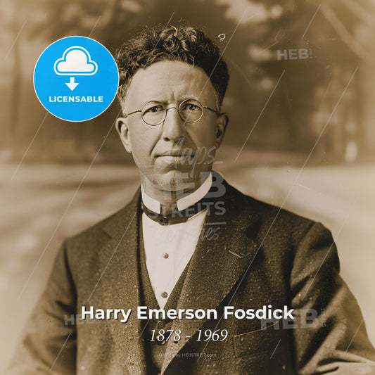 Harry Emerson Fosdick, 1878 - 1969, American pastor and author - A Man In A Suit And Tie Print Template