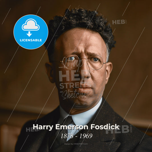 Harry Emerson Fosdick, 1878 - 1969, American pastor and author - A Man In A Suit And Tie Print Template