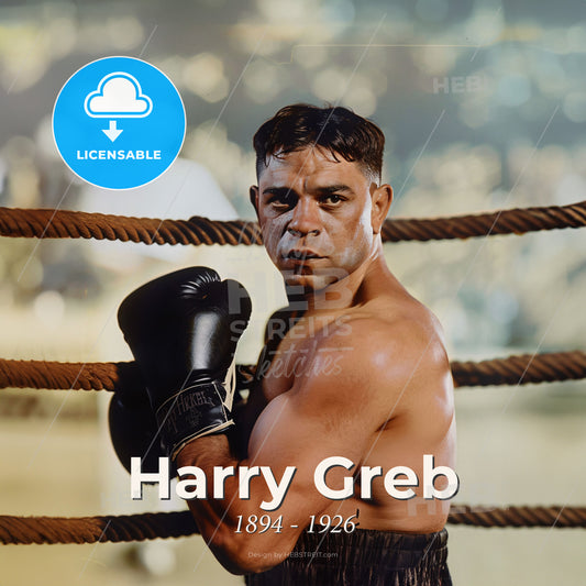 Harry Greb, 1894 - 1926, American middleweight boxer - A Man Wearing Boxing Gloves Print Template