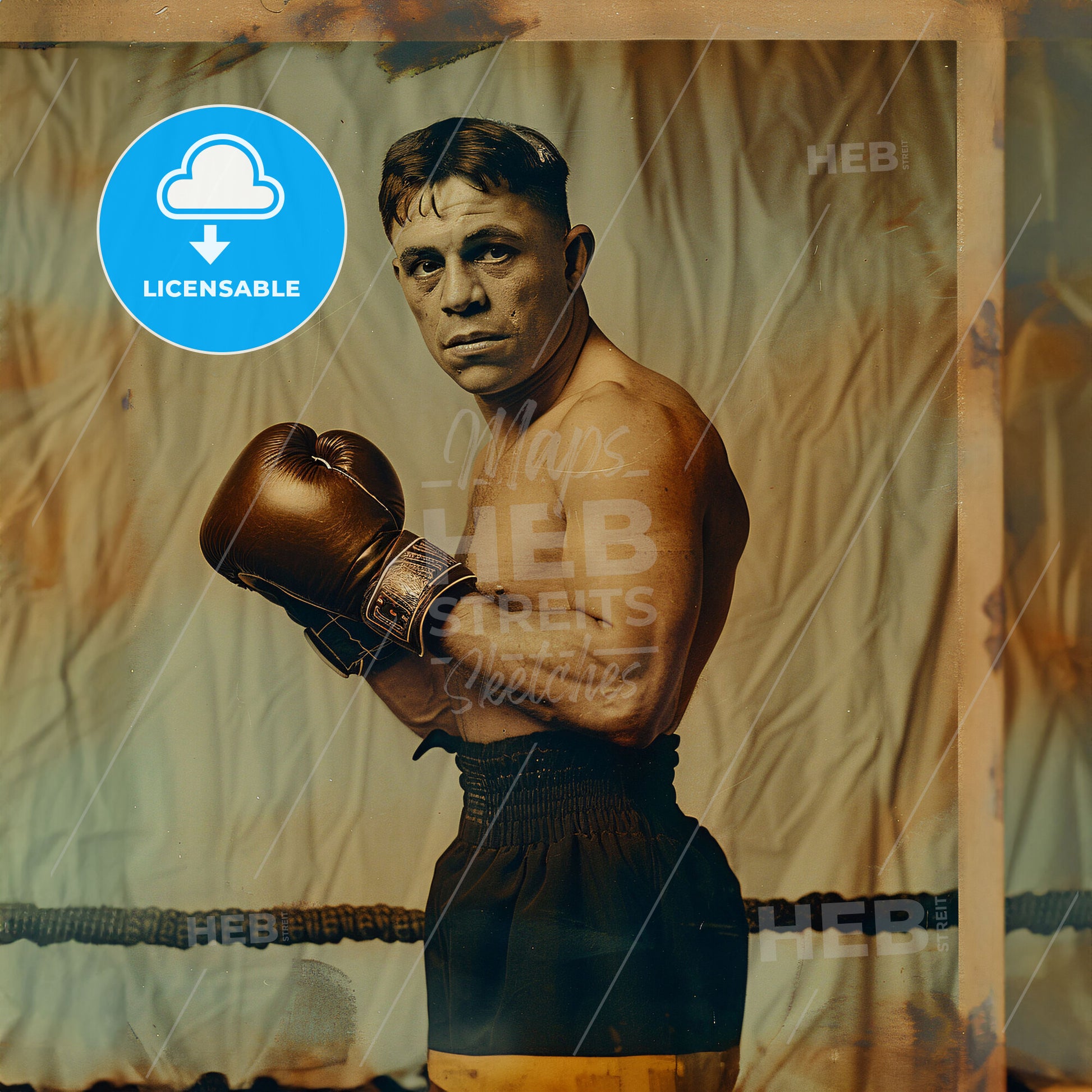 Harry Greb, 1894 - 1926, American middleweight boxer - A Man Wearing Boxing Gloves