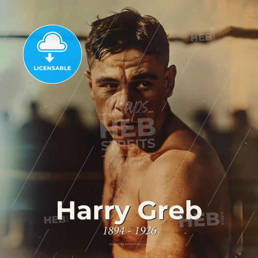 Harry Greb, 1894 - 1926, American middleweight boxer - A Man With No Shirt Print Template
