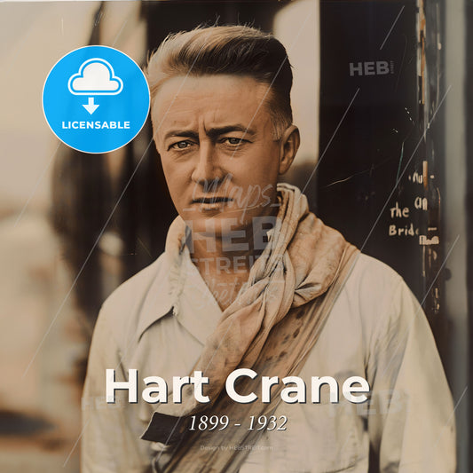 Hart Crane, 1899 - 1932, American poet - A Man With A Scarf Around His Neck Print Template