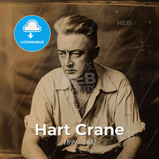 Hart Crane, 1899 - 1932, American poet - A Man Sitting Down Looking At The Camera Print Template