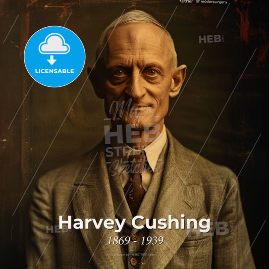 Harvey Cushing, 1869 - 1939, American neurosurgeon - A Man In A Suit Print Template