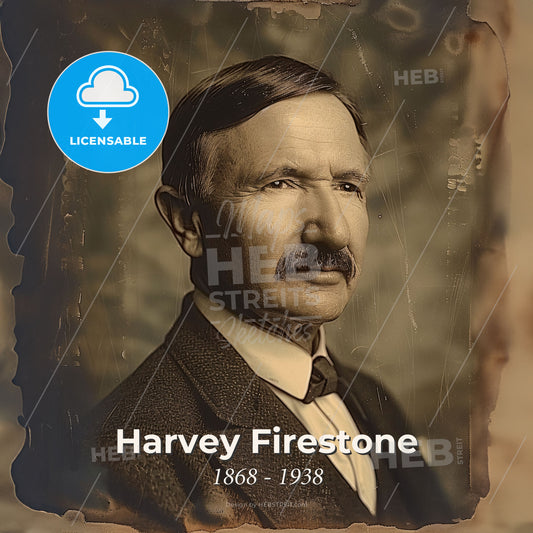 Harvey Firestone, 1868 - 1938, American tire manufacturer - A Man With A Mustache Print Template