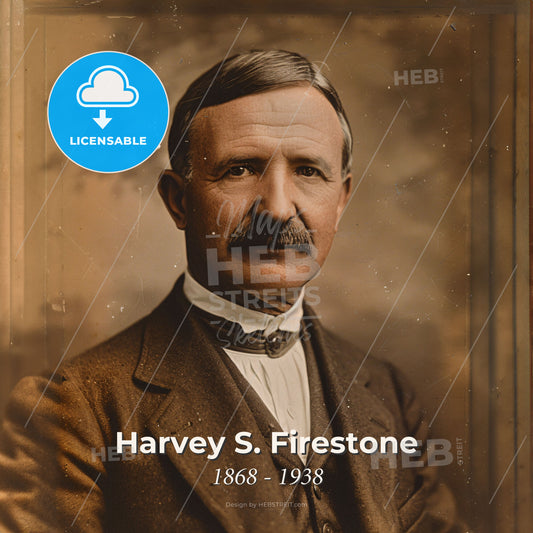 Harvey S. Firestone, 1868 - 1938, American industrialist - A Man With A Mustache Print Template