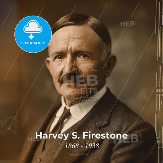 Harvey S. Firestone, 1868 - 1938, American industrialist - A Man With A Mustache Print Template