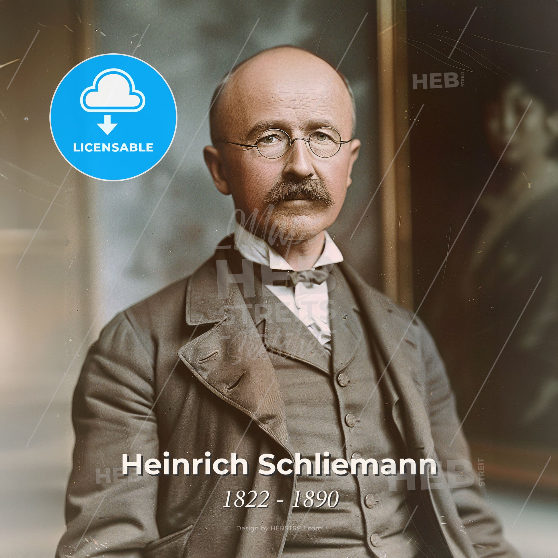 Heinrich Schliemann, 1822 - 1890, German archaeologist - A Man In A Suit Print Template