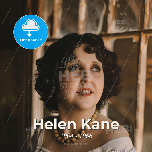 Helen Kane, 1904 - 1966, American singer and actress - A Woman Looking Up To The Side Print Template