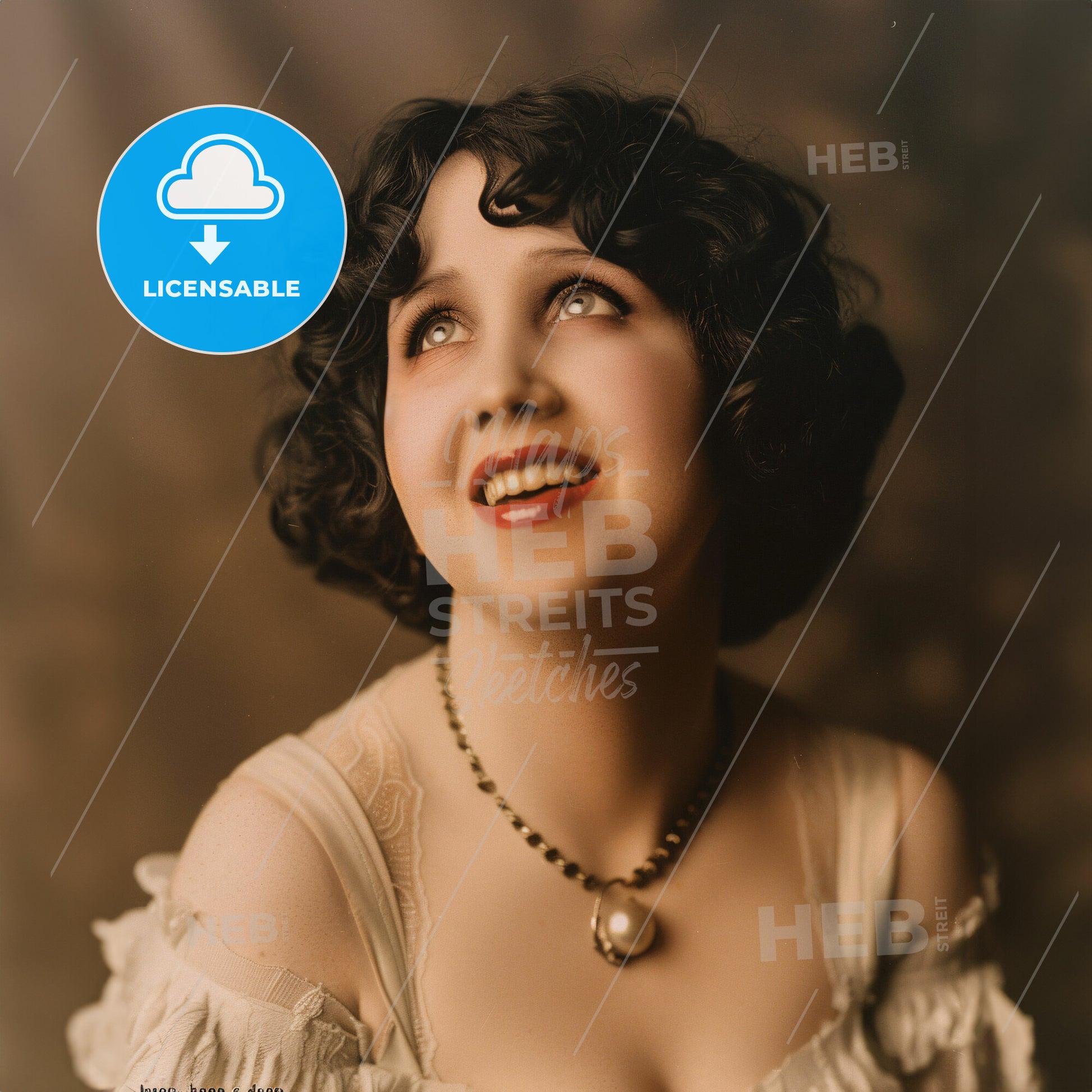 Helen Kane, 1904 - 1966, American singer and actress - A Woman Looking Up To The Sky