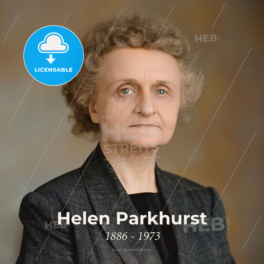 Helen Parkhurst, 1886 - 1973, American educator - A Woman With Curly Hair Wearing A Suit Print Template