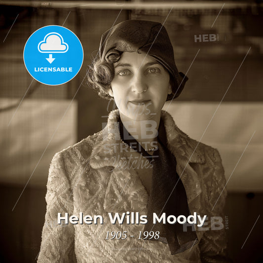 Helen Wills Moody, 1905 - 1998, American tennis player - A Woman In A Hat Print Template
