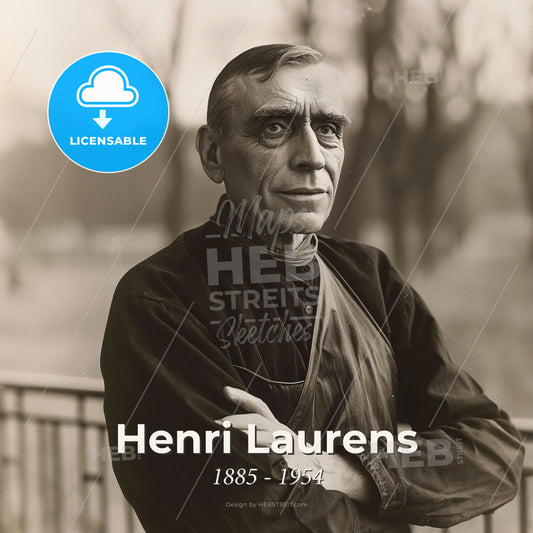 Henri Laurens, 1885 - 1954, French sculptor and painter - A Man Standing With His Arms Crossed Print Template