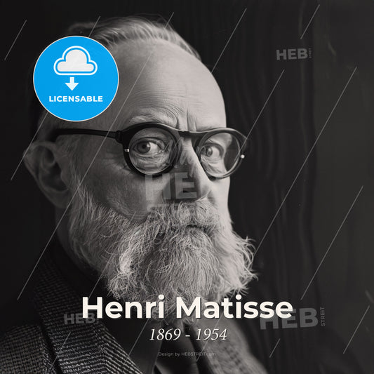Henri Matisse, 1869 - 1954, French painter and sculptor - A Man With A Beard And Glasses Print Template
