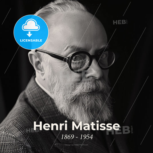 Henri Matisse, 1869 - 1954, French painter and sculptor - A Man With A Beard And Glasses Print Template