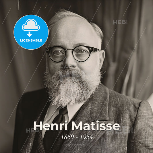 Henri Matisse, 1869 - 1954, French painter and sculptor - A Man With A Beard And Glasses Print Template