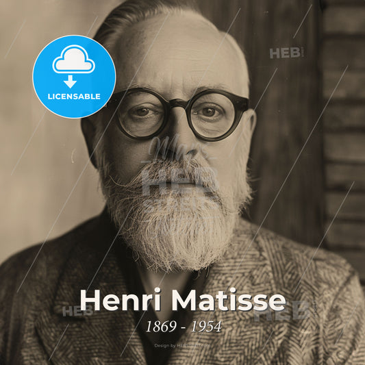 Henri Matisse, 1869 - 1954, French painter and sculptor - A Man With A Beard And Glasses Print Template
