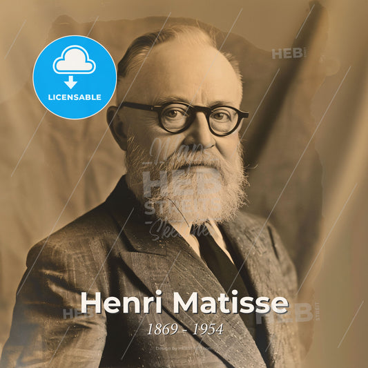 Henri Matisse, 1869 - 1954, French painter and sculptor - A Man With A Beard Wearing Glasses Print Template