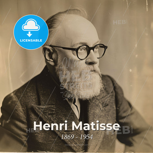 Henri Matisse, 1869 - 1954, French painter and sculptor - A Man With A Beard And Glasses Print Template