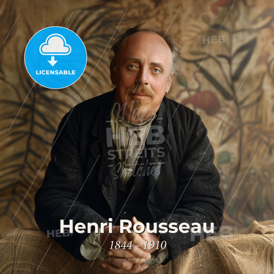 Henri Rousseau, 1844 - 1910, French painter - A Man Sitting On A Table Print Template