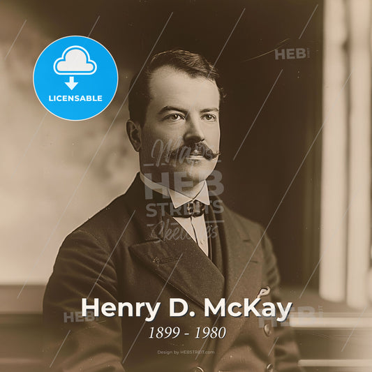 Henry D. McKay, 1899 - 1980, American sociologist and criminologist - A Man With A Mustache Print Template