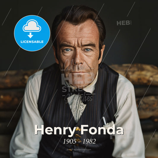 Henry Fonda, 1905 - 1982, American actor - A Man In A Vest And Bow Tie Print Template