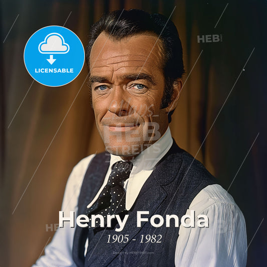 Henry Fonda, 1905 - 1982, American actor - A Man In A Vest And Tie Print Template