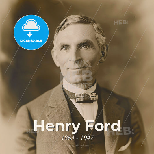 Henry Ford, 1863 - 1947, American industrialist - A Man In A Suit And Bow Tie Print Template