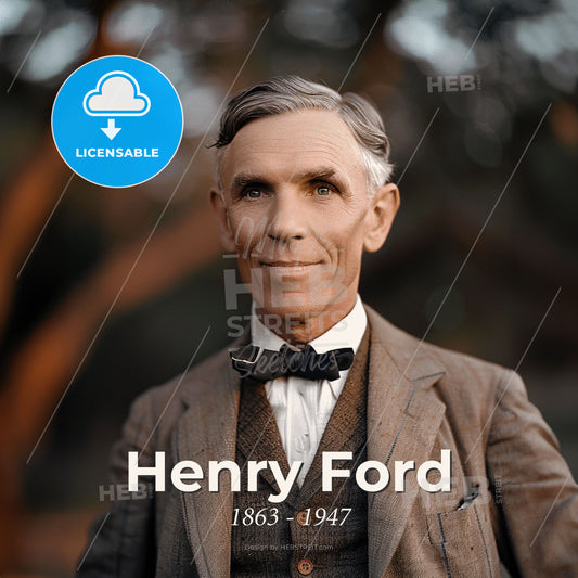 Henry Ford, 1863 - 1947, American industrialist - A Man In A Suit And Bow Tie Print Template