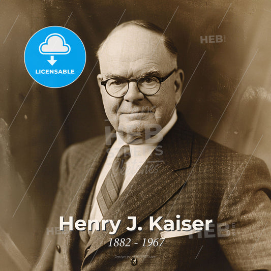 Henry J. Kaiser, 1882 - 1967, American industrialist - A Man In A Suit And Tie Print Template