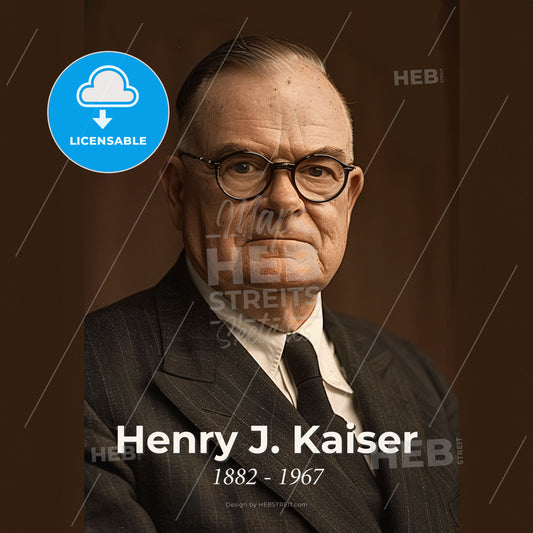 Henry J. Kaiser, 1882 - 1967, American industrialist - A Man In A Suit And Tie Print Template
