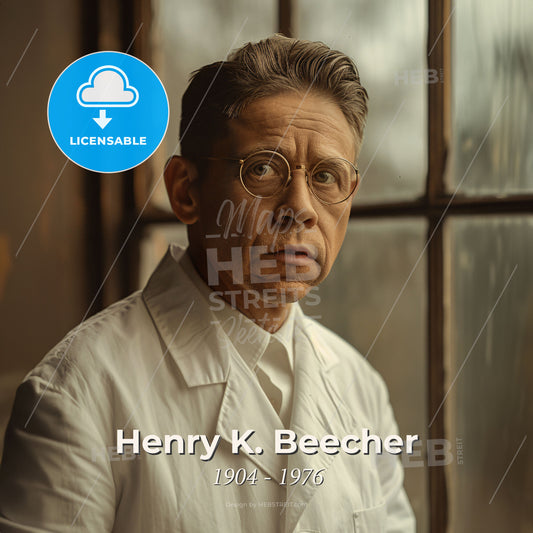 Henry K. Beecher, 1904 - 1976, American anesthesiologist - A Man In A White Coat Print Template